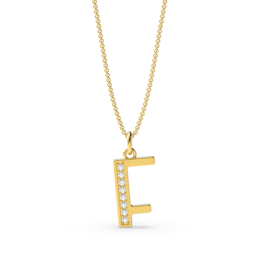 ART DECO F DIAMOND INITIAL PENDANT