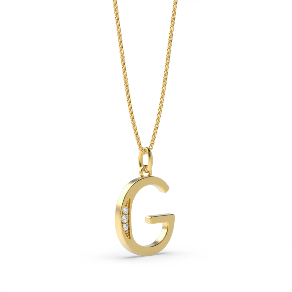 ART DECO G DIAMOND INITIAL PENDANT
