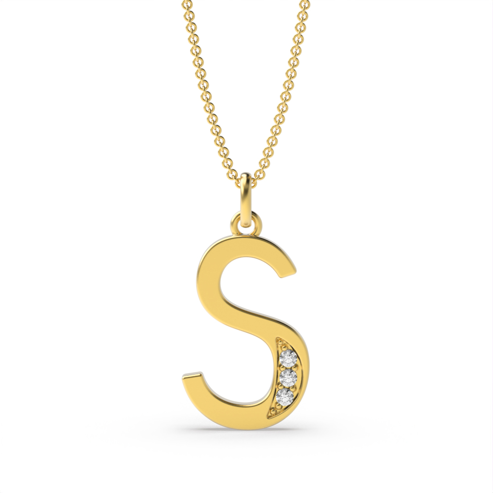 ART DECO S DIAMOND INITIAL PENDANT