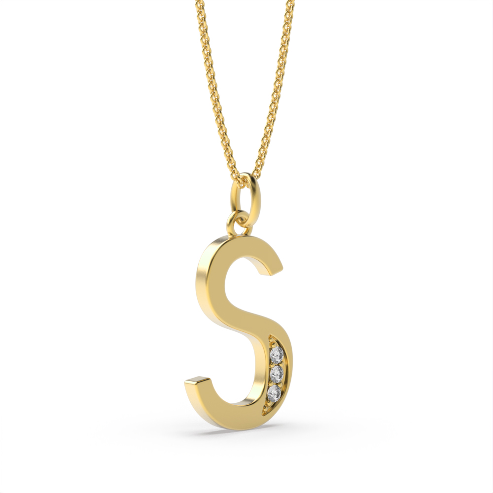 ART DECO S DIAMOND INITIAL PENDANT