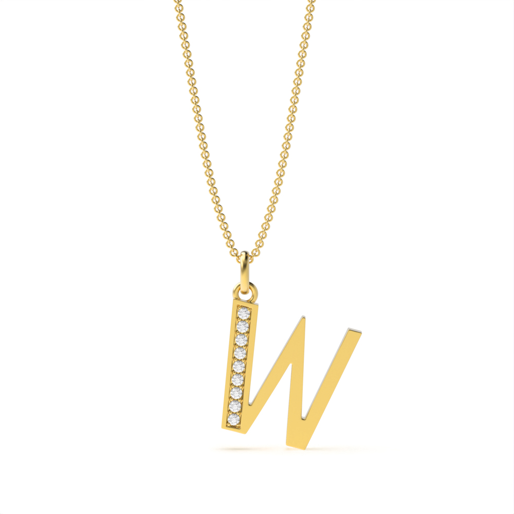 ART DECO W DIAMOND INITIAL PENDANT