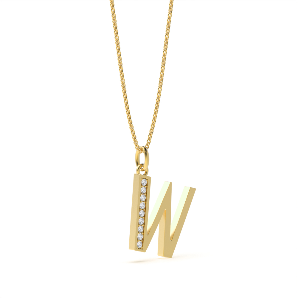 ART DECO W DIAMOND INITIAL PENDANT