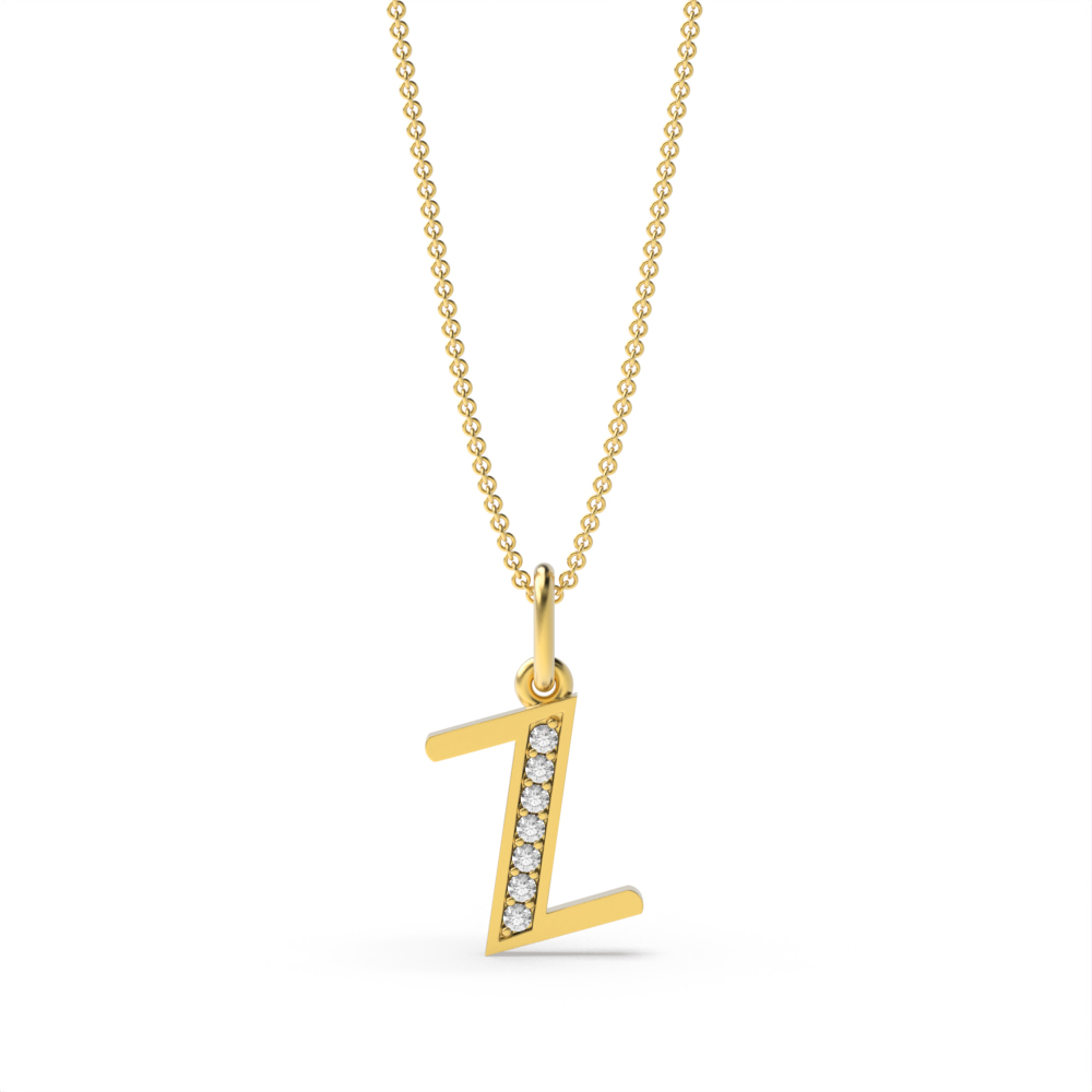 ART DECO Z DIAMOND INITIAL PENDANT