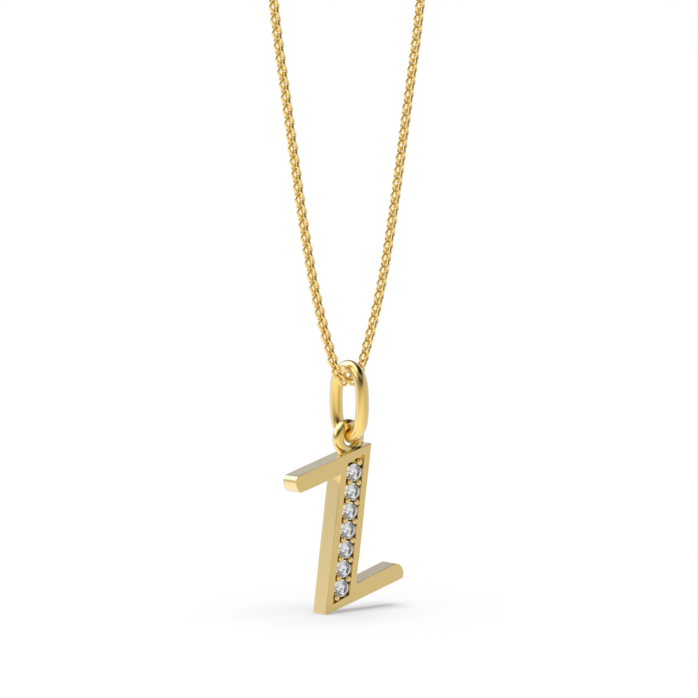 ART DECO Z DIAMOND INITIAL PENDANT