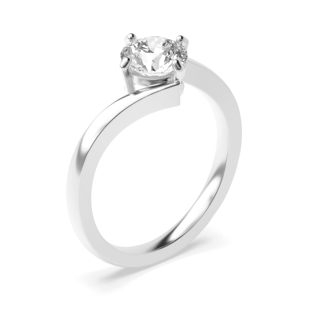 Round Solitaire Diamond Engagement Rings In Rose / Yellow / White Gold Prong Set