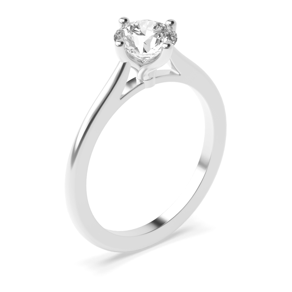 Prong Setting Round Cut Solitaire Diamond Engagement Rings Yellow Gold