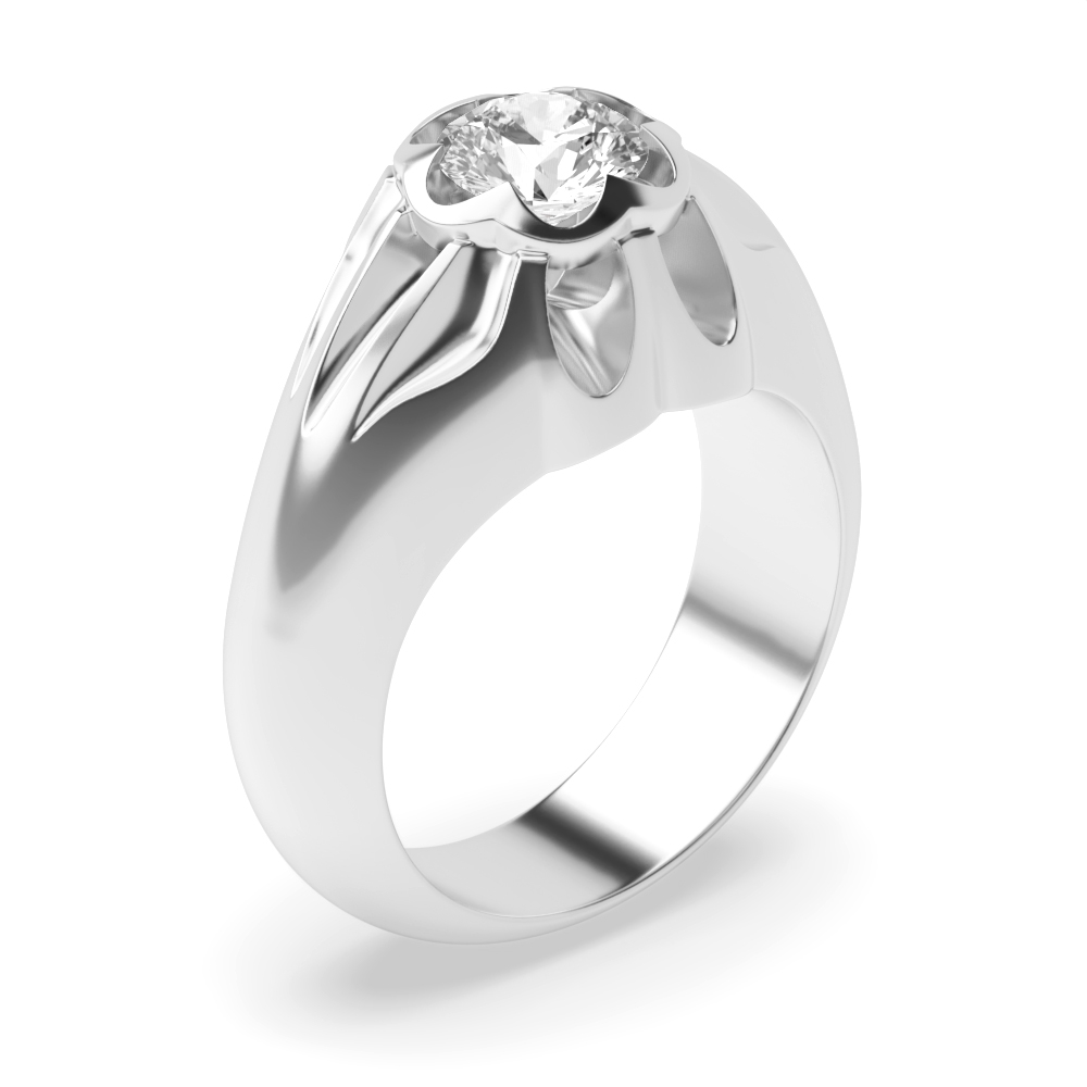Prong Setting Round Solitaire Diamond Engagement Rings Rose / Yellow / White Gold