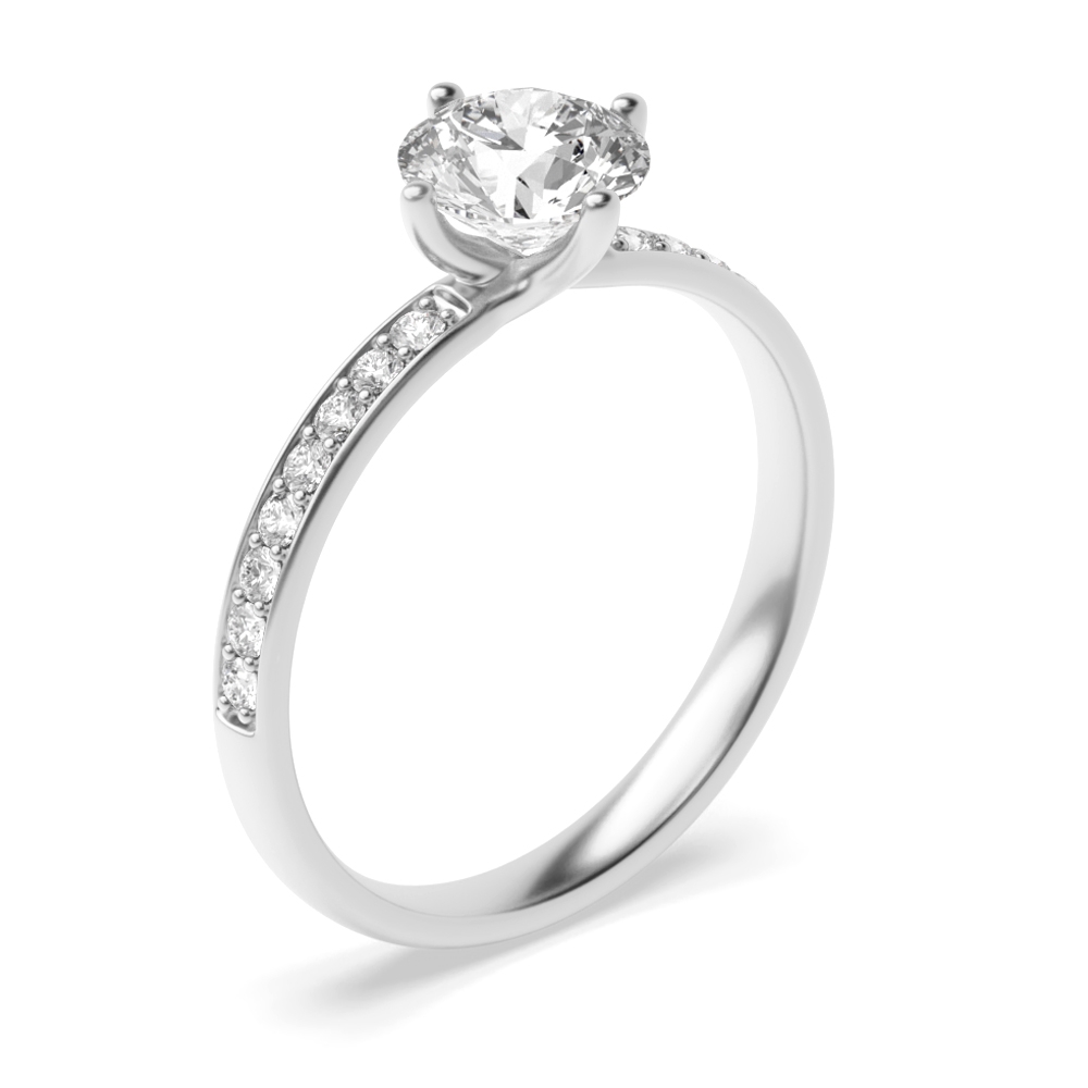 Twist Setting Side Stone Diamond Engagement Rings