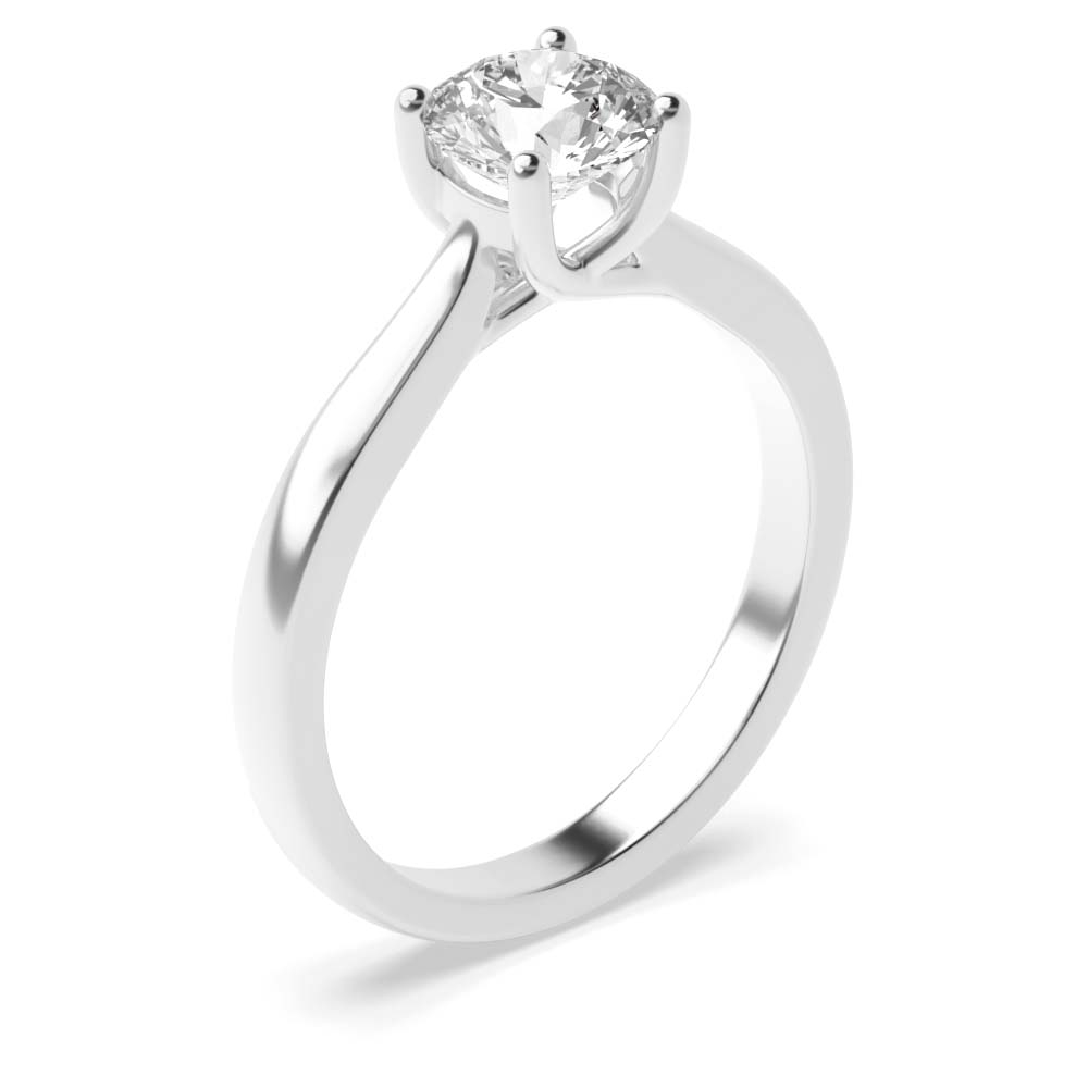 4 Claw Solitaire Diamond Engagement Ring Yellow / White Gold &amp; Platinum