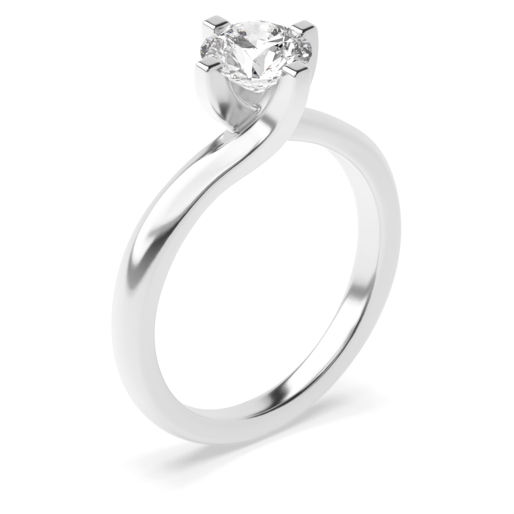 Twist Claw Setting Solitaire Diamond Engagement Rings