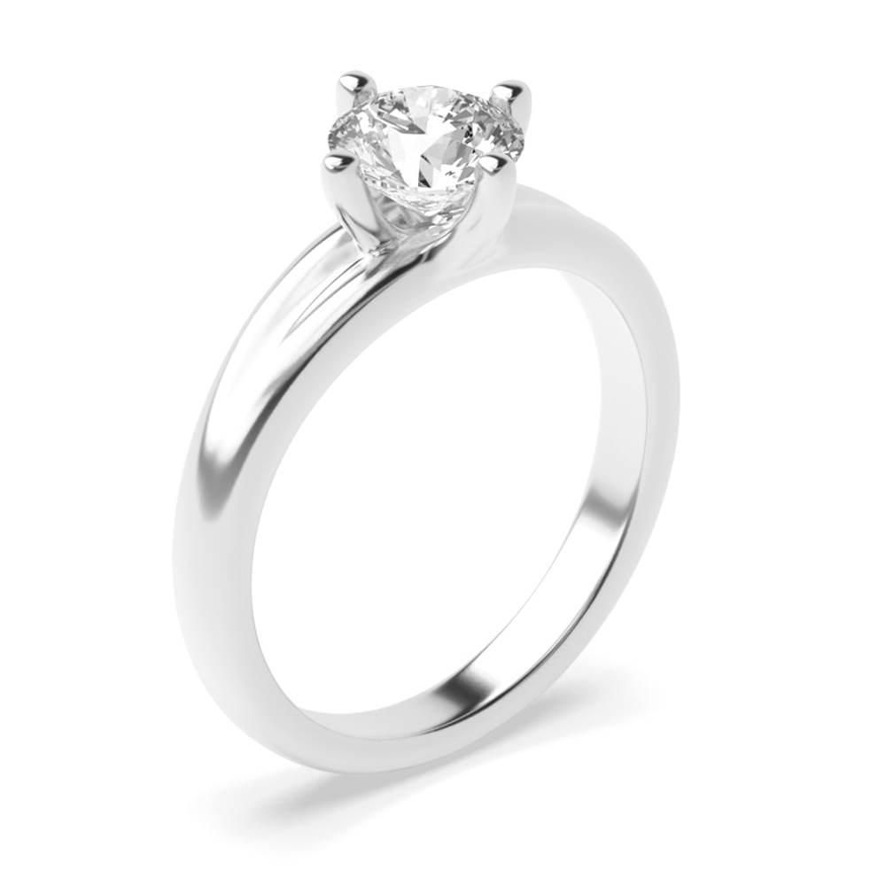 Unique 4 Prong Solitaire Engagement Ring Rose / Yellow / White Gold &amp; Platinum
