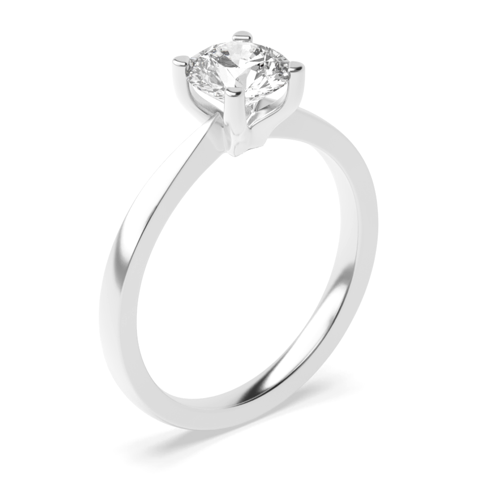 Simple Engagement Rings in Rose / White Gold &amp; Platinum Solitaire Diamond Ring