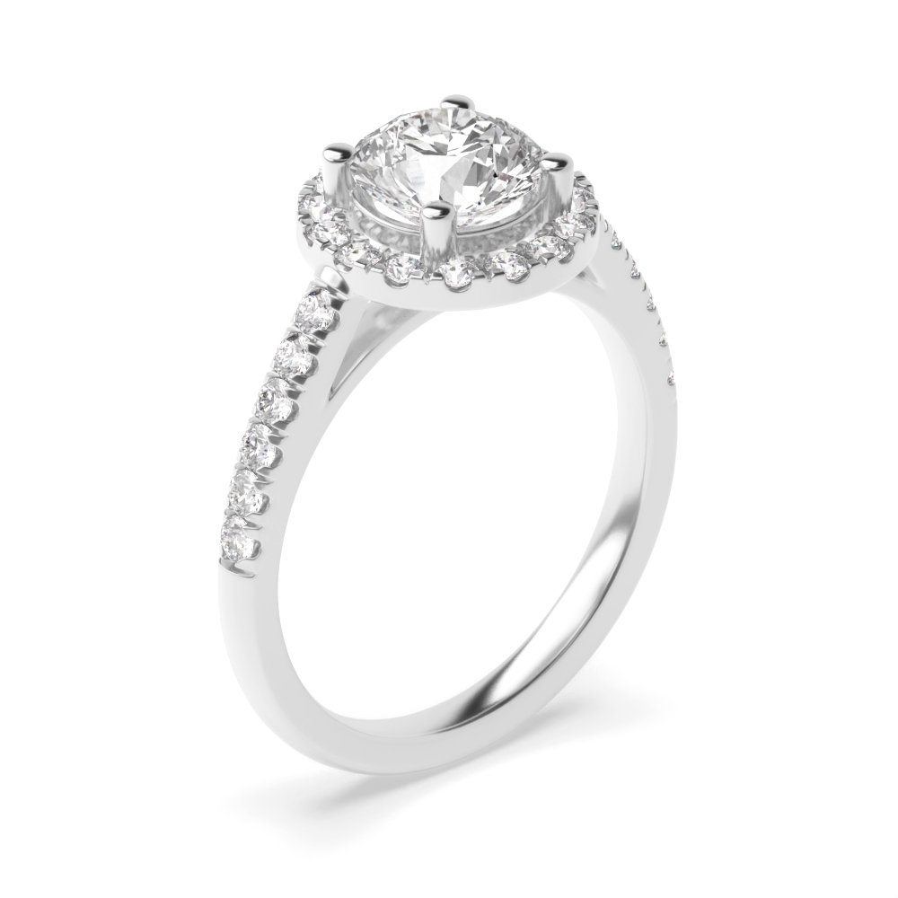 Prong Setting Round Shape Popular Halo Diamond Engagement Rings White Gold, Yellow Gold and Rose Gold