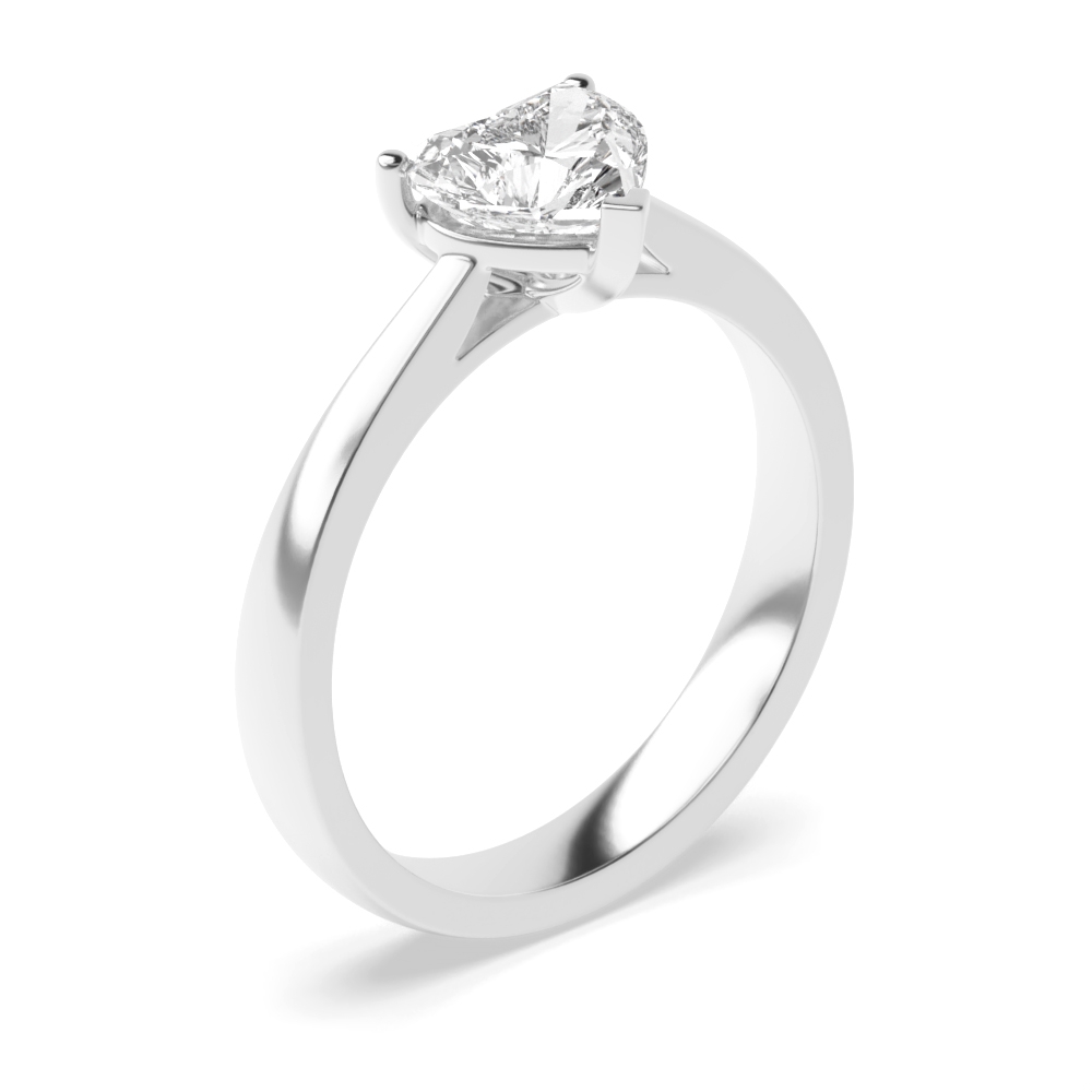 Round Diamond Engagement Ring Solitaire White or Rose Gold &amp; Platinum