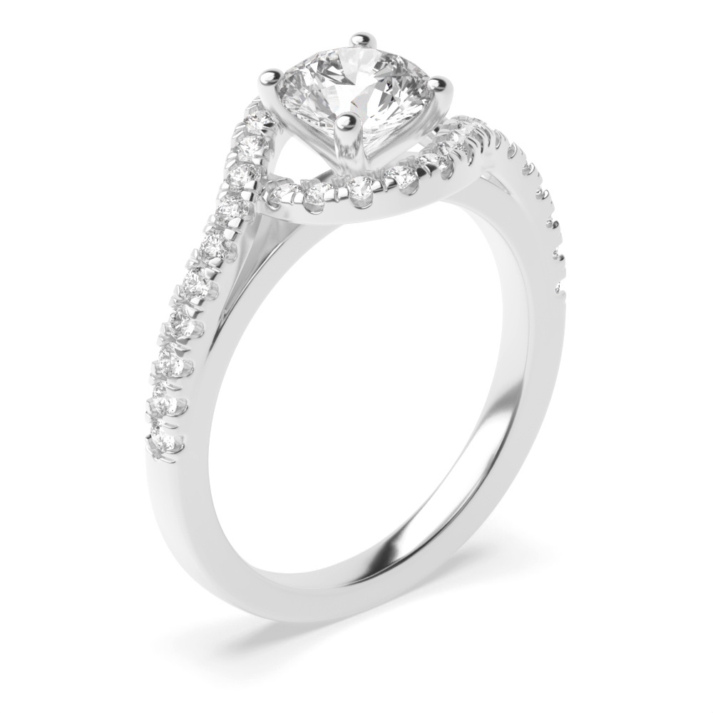 Hugging Shoulder Diamond Engagement Ring
