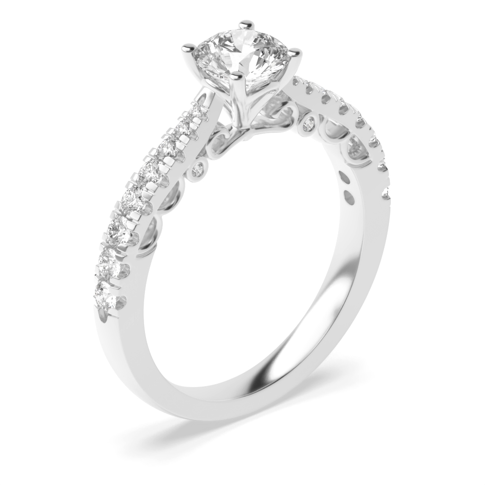 Vintage Style Antique Designer Side Stone Diamond Engagement Rings