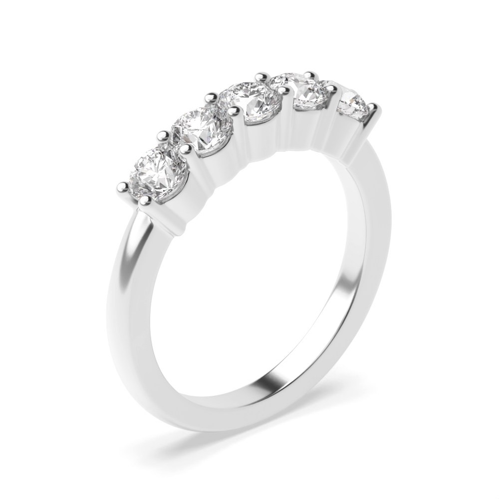 4 Claws Setting Five Stone Diamond Ring Rose / White / Yellow Gold