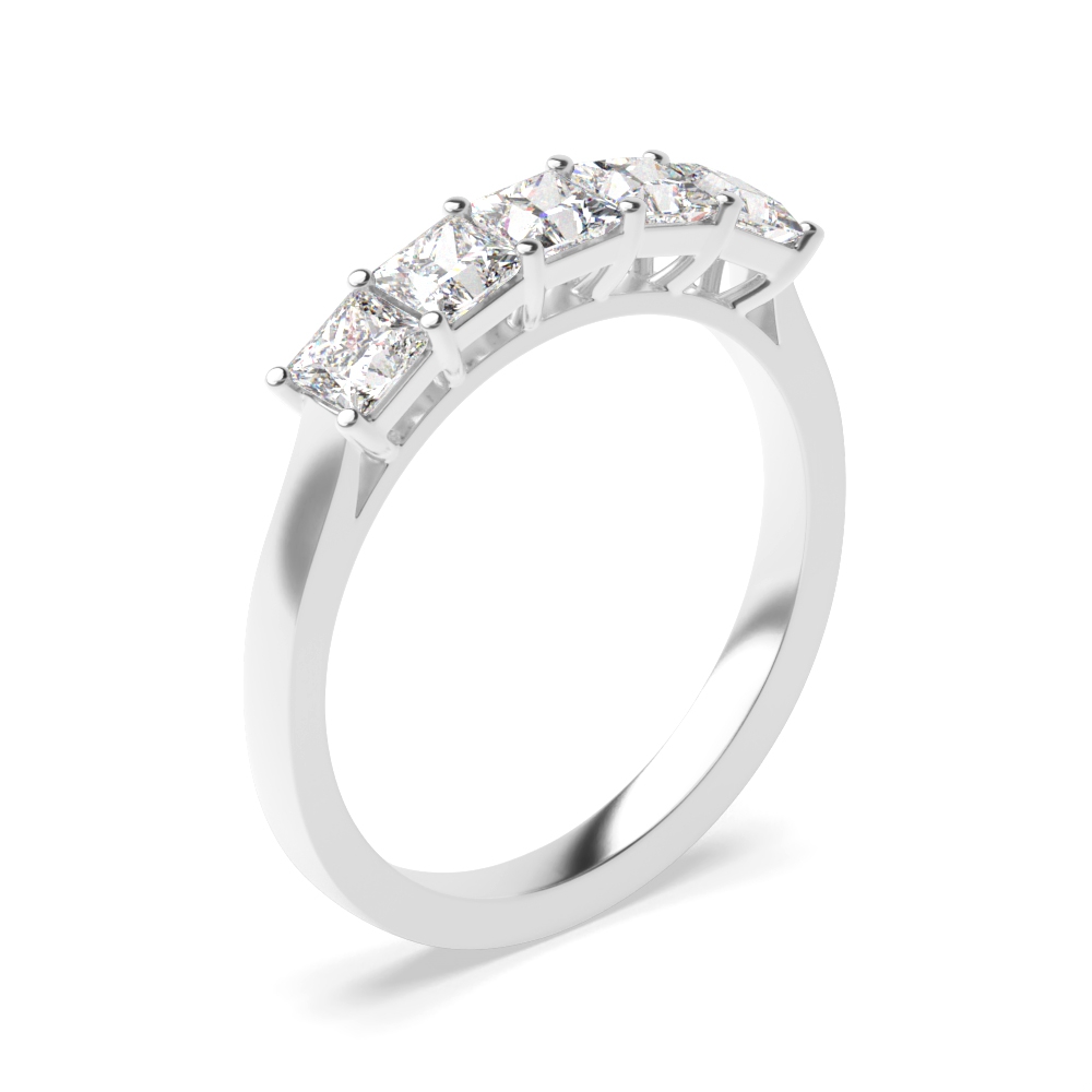 Princess Cut Five Stone Diamond Ring In In Gold / Platinum