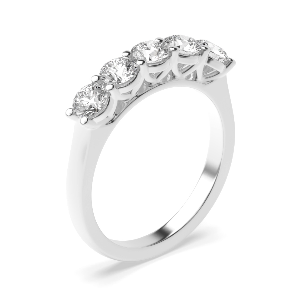 Prong Setting Five Stone Diamond Ring Yellow / White Gold