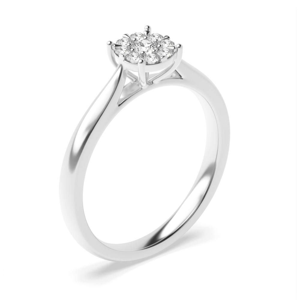 4 Prong Classic Setting Diamond Cluster Engagement Rings (4.5mm, 5.0mm, 6.5mm)