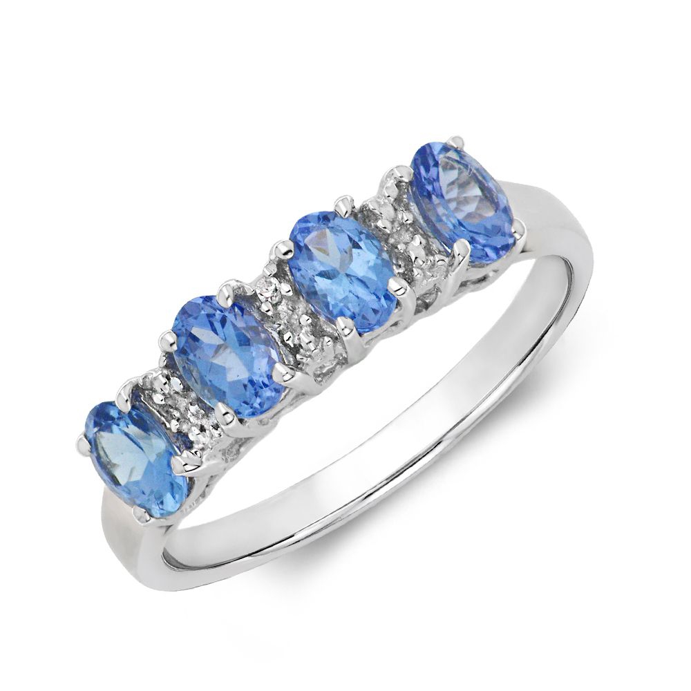 Eternity Diamond and tanzanite rings