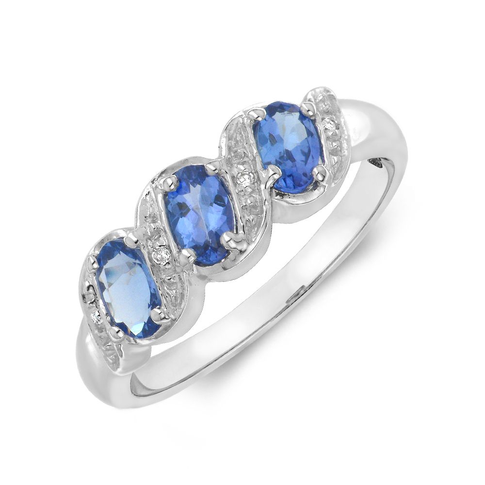 S-Link Trilogy Diamond and tanzanite rings