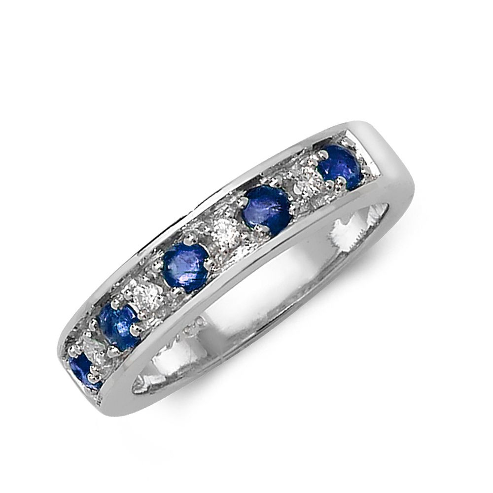 Classic Half Eternity Diamond and sapphire rings