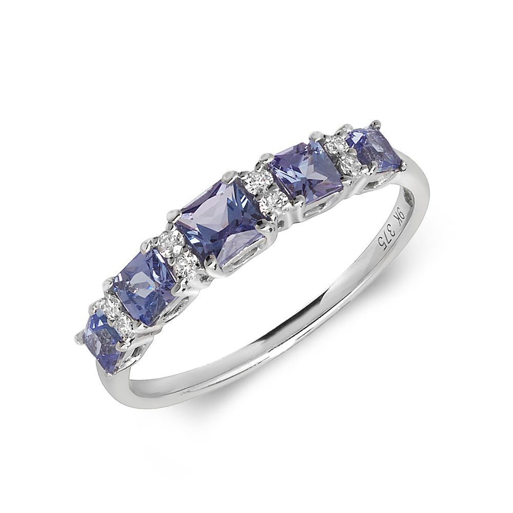 Graduating Diamond and tanzanite rings