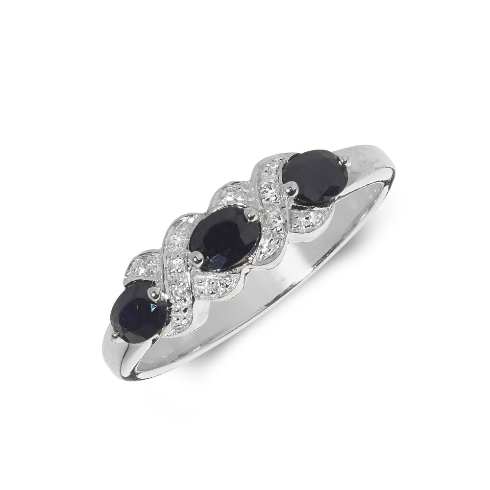 Kissing Diamond and sapphire rings