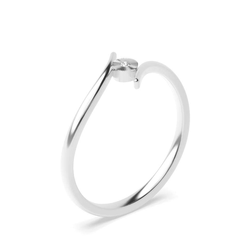 Illusion Set Twisted Solitaire Diamond Engagement Ring (5.0mm)