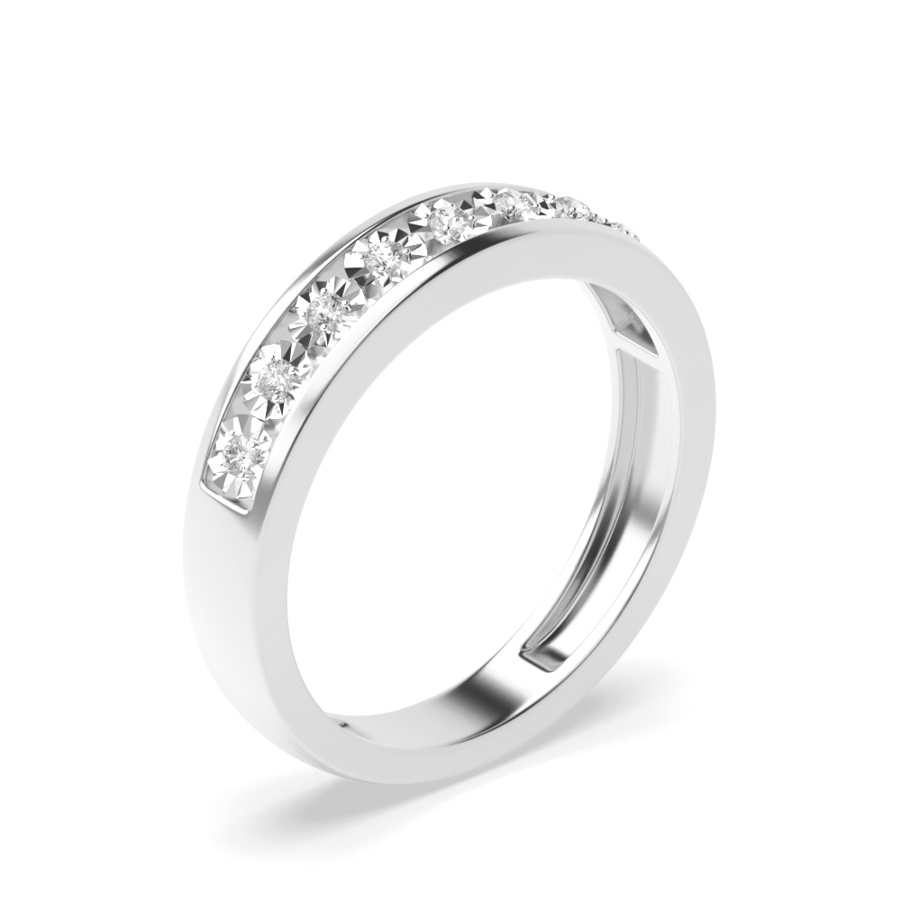 Illusion Set Half Eternity Diamond Ring (4.0mm, 3.0mm)