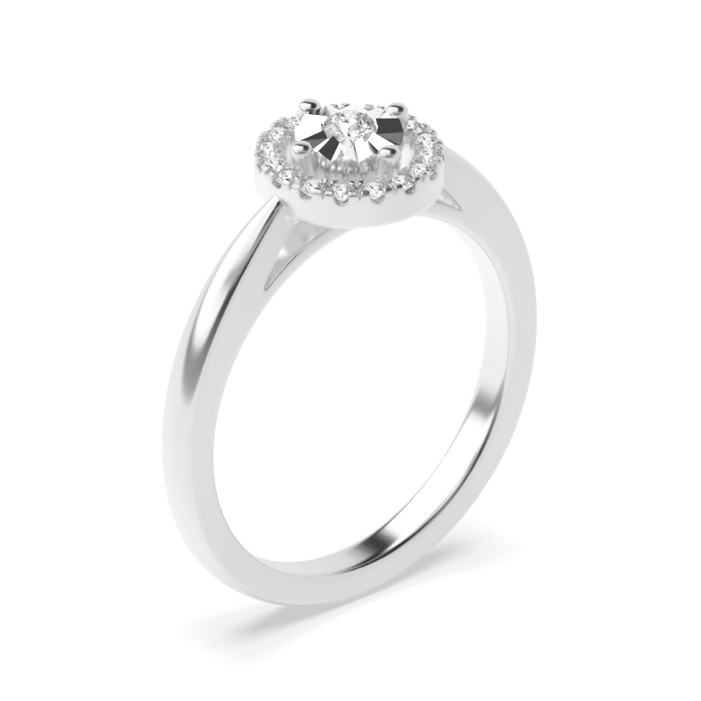 Illusion Set Open Halo Diamond Engagement Ring (8.0mm)