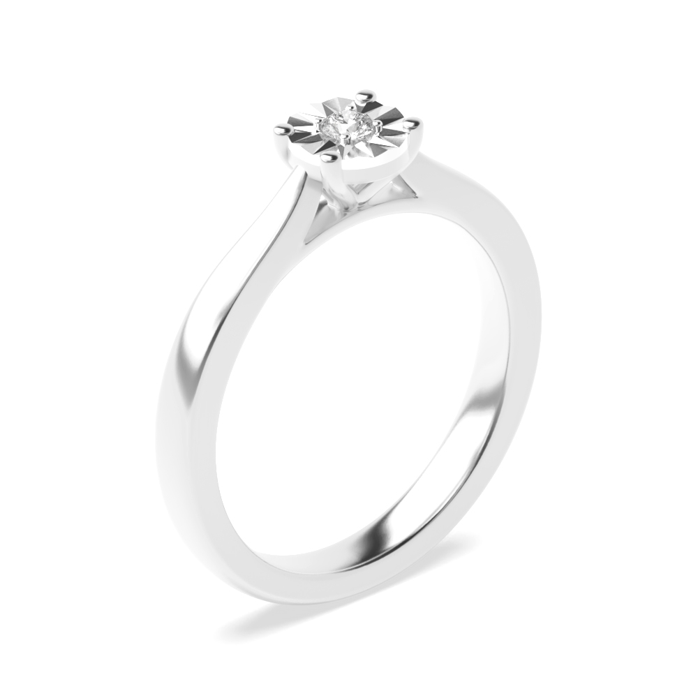 Illusion Set Round Shape Diamond Engagement Ring (5.0mm)