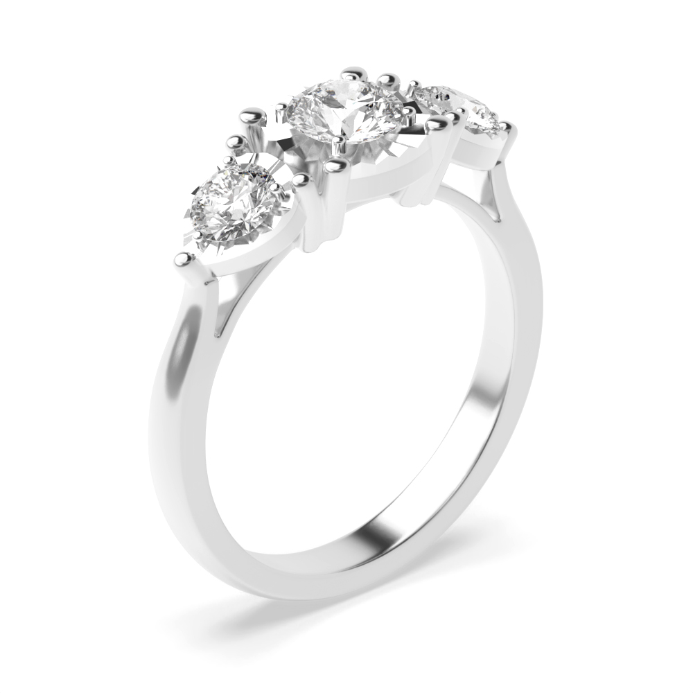 Cushion and Pear Shape Trilogy Illusion Set Diamond Ring (5.0mm)