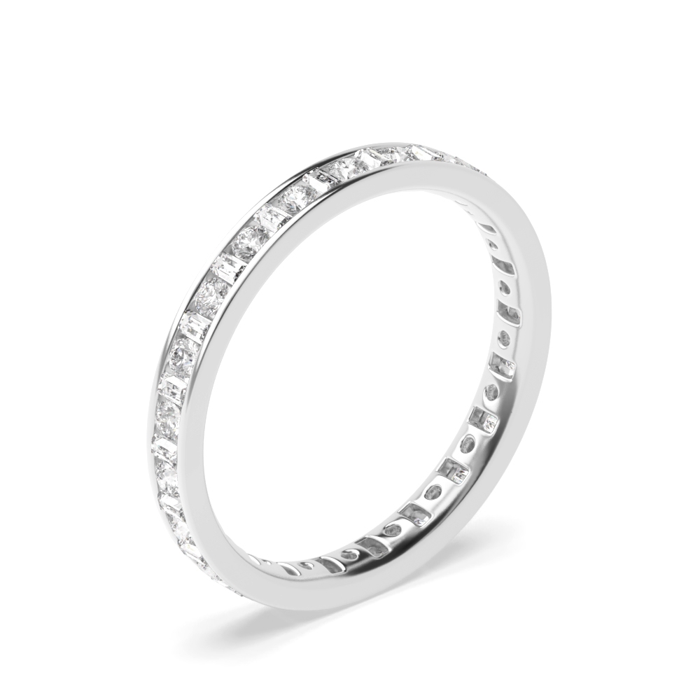 Channel Setting Round/Baguette Full Eternity Diamond Ring (Available in 2.50mm to 5.0mm)