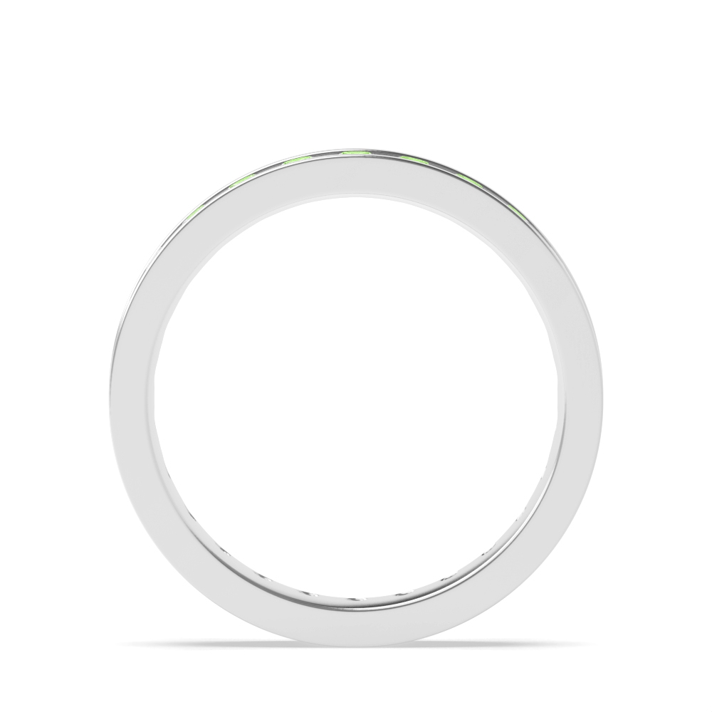 Channel Setting Round Prime Green Lab Grown Stacking Diamond Ring