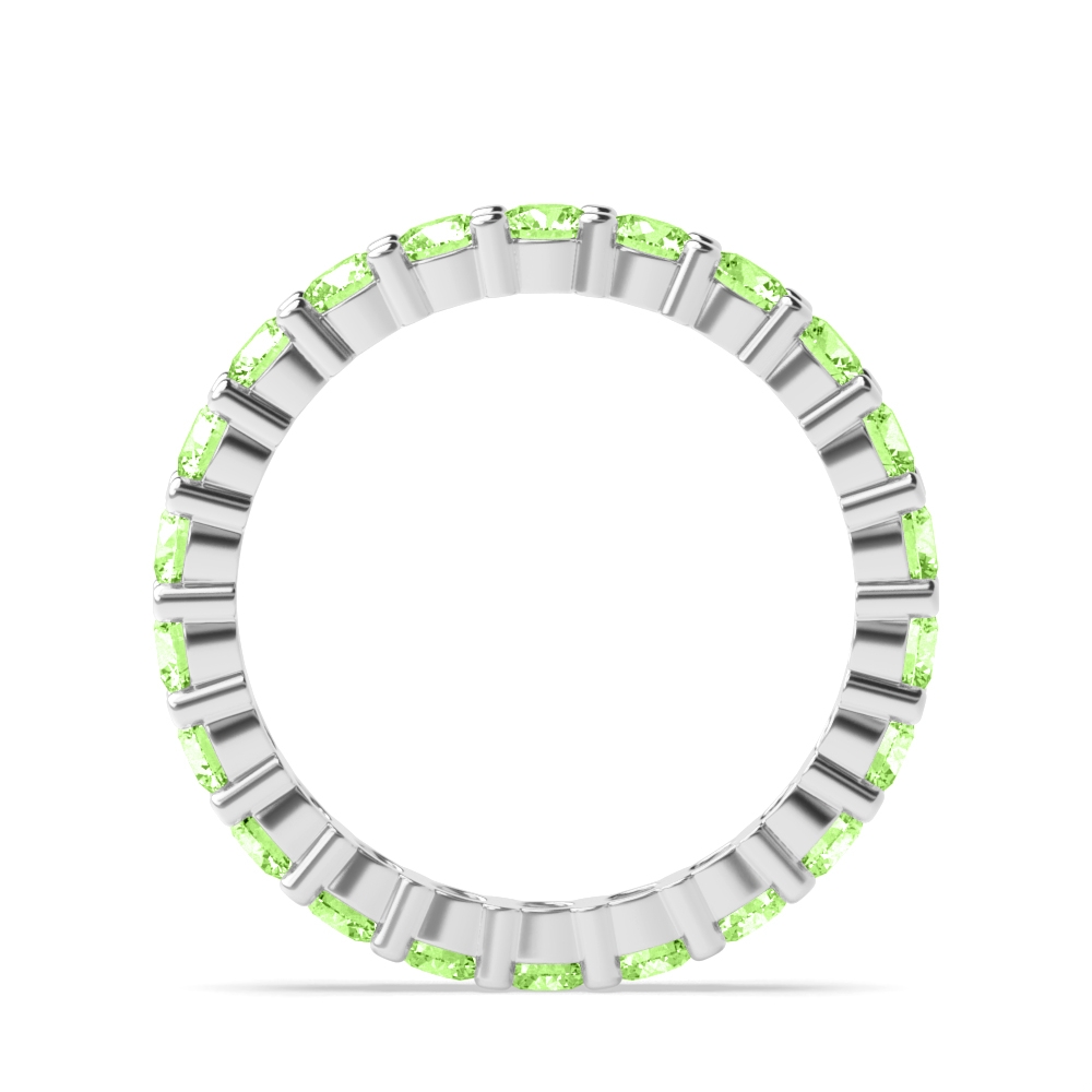 4 Prong Round Shared prongs Green Lab Grown Stacking Diamond Ring