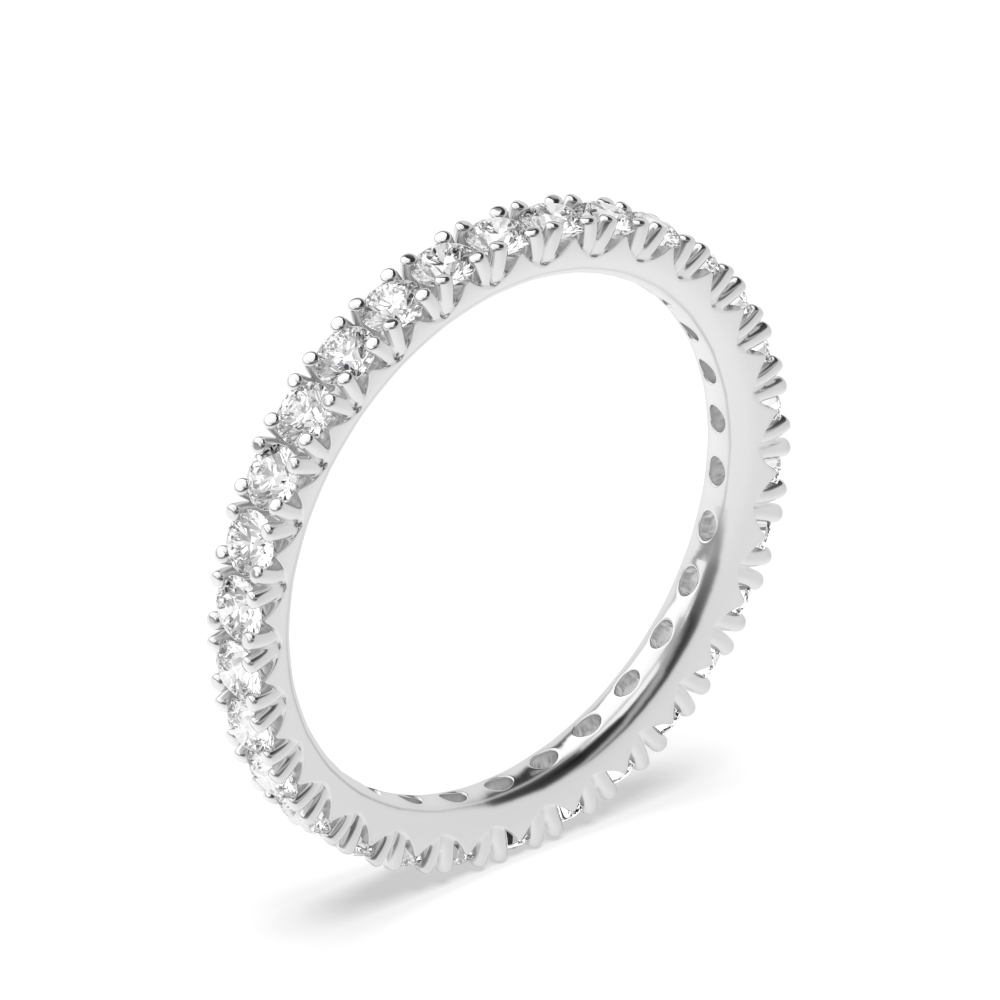 Diamond Cut Prong Setting Round Full Eternity Diamond Ring (Available in 2.0mm to 5.0mm)