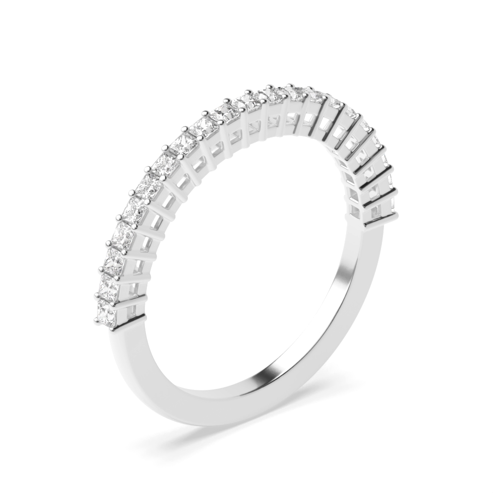 Prong Setting Princess Half Eternity Diamond Ring