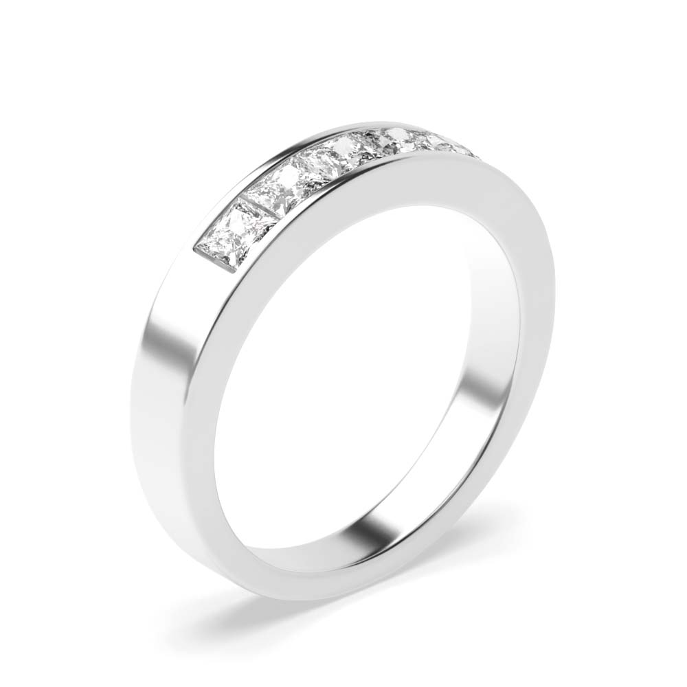 Channel Set Princess Shape 5 Stone Diamond Rings