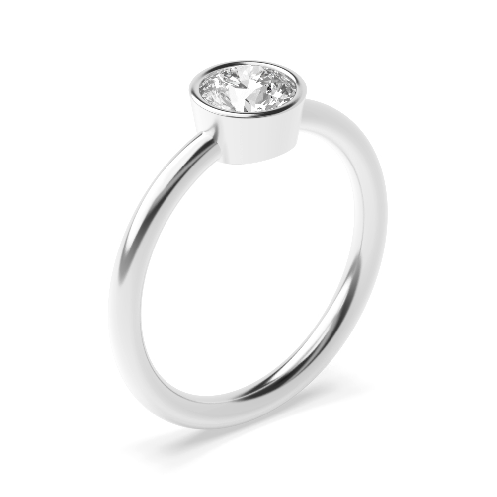 bezel setting round diamond solitaire ring