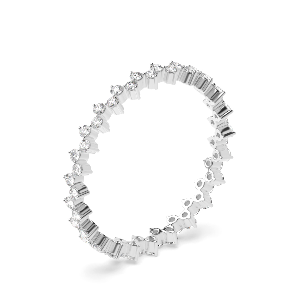 3 prong setting round diamond full eternity ring