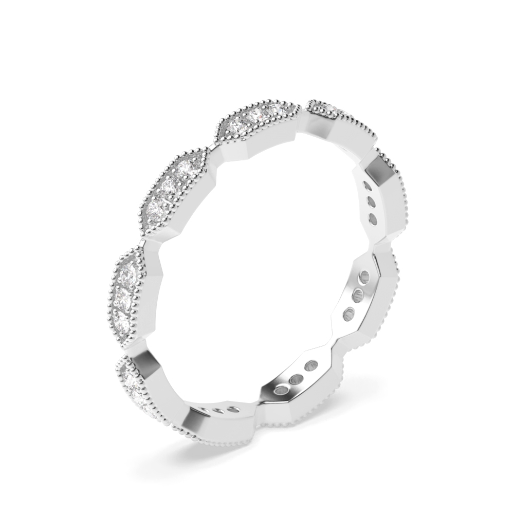 Pave Setting Round Diamond Gold And Platinum Full Eternity Ring (2.00Mm)
