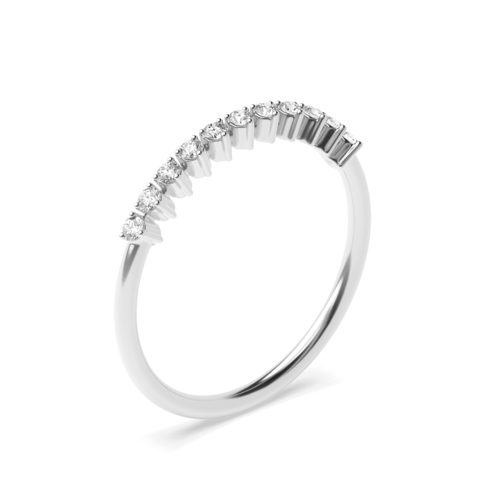 3 Prong Setting Dainty Beautiful Diamond Half Eternity Wedding Band (1.90mm)