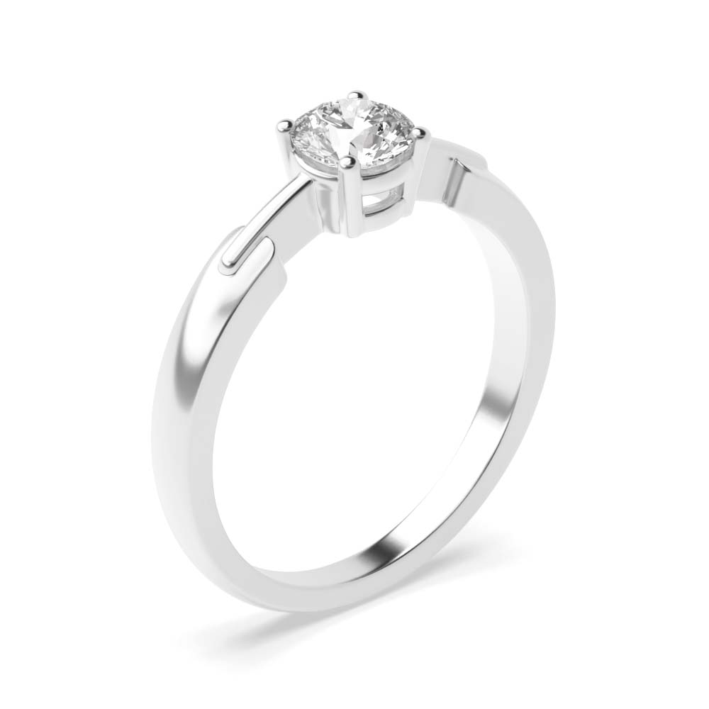 4 prong setting round shape diamond solitaire ring