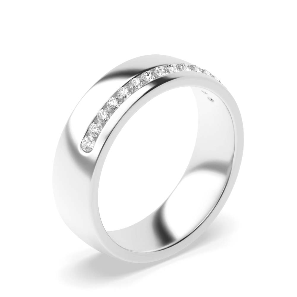 Channel Setting Side Row Wide Diamond Wedding Rings (Available in 4mm, 5mm &amp; 6mm)