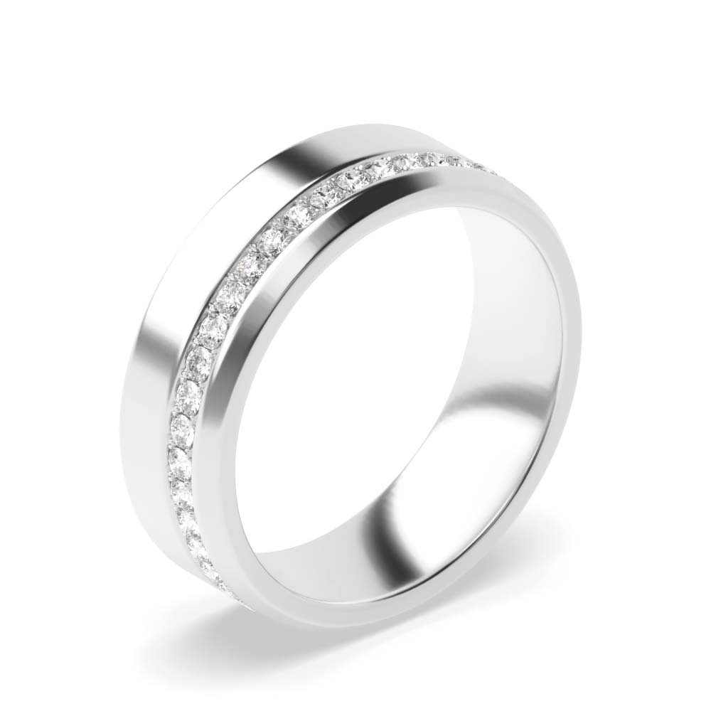 Pave Setting Side Row Designer Diamond Wedding Full Eternity Band (6.00mm)