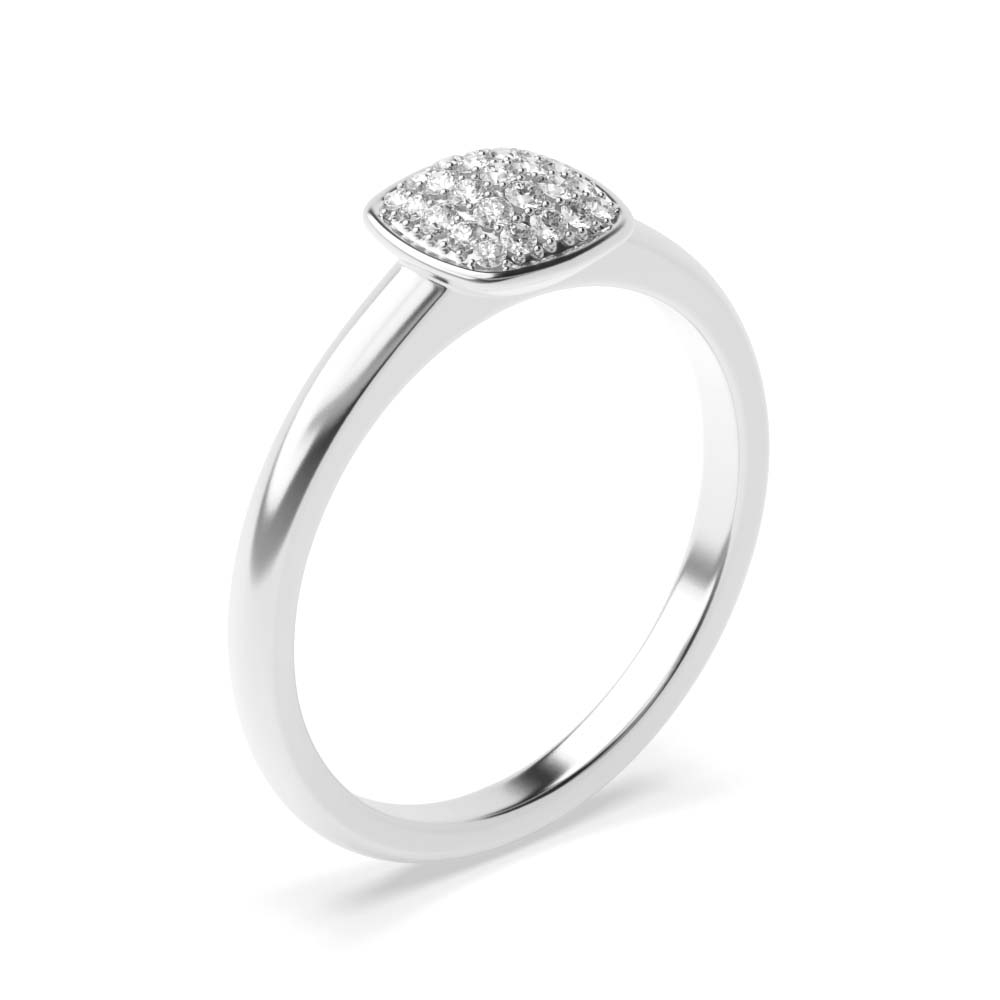 Pave Setting Cushion Shape Diamond Cluster Ring (2.20mm)