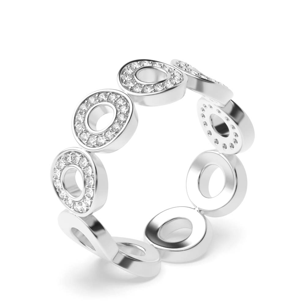 Pave Setting Circle Shape Diamond Full Eternity Wedding Band (6.60mm)
