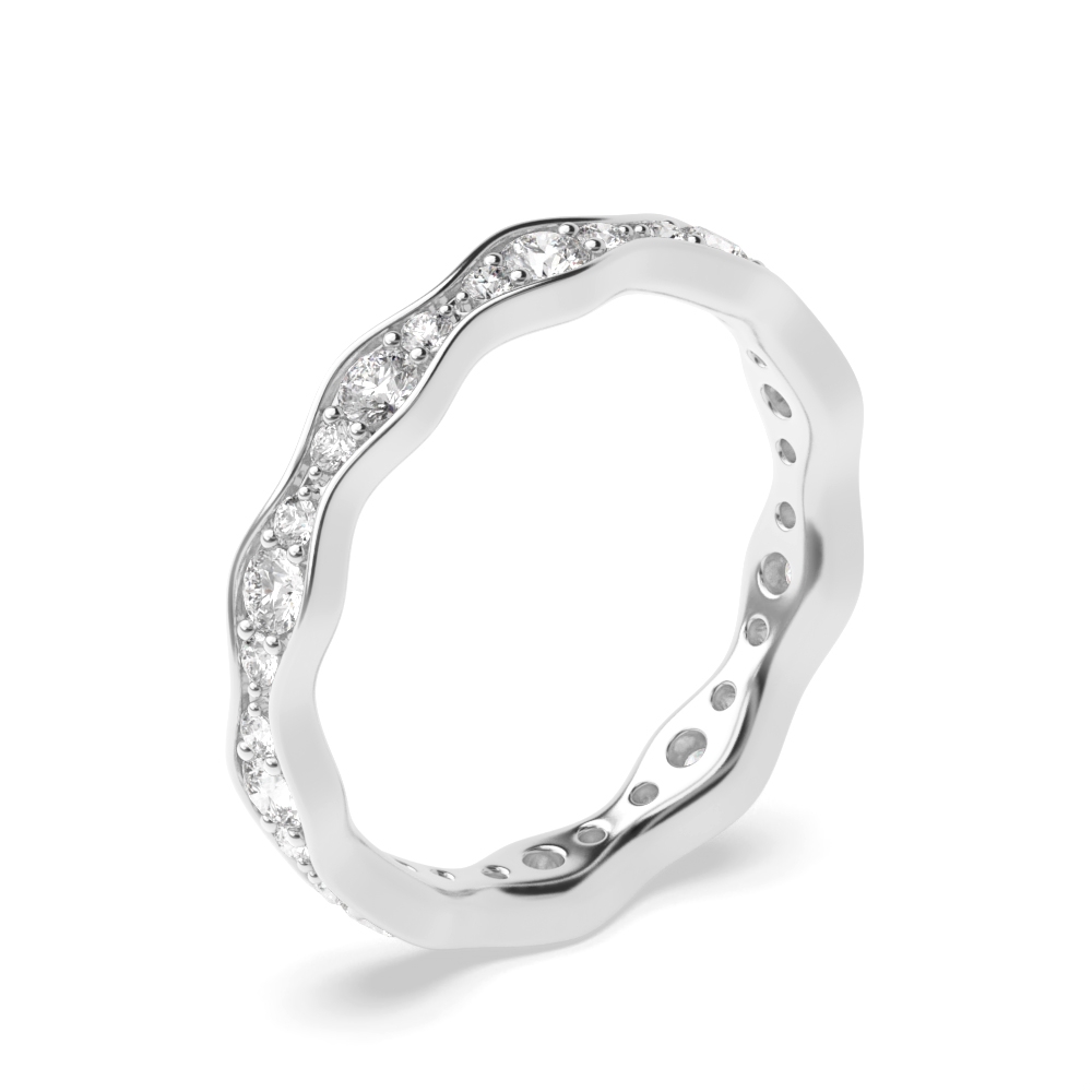 Pave Setting Stylish &amp; Unique Diamond Full Eternity Wedding Band (3.30mm)